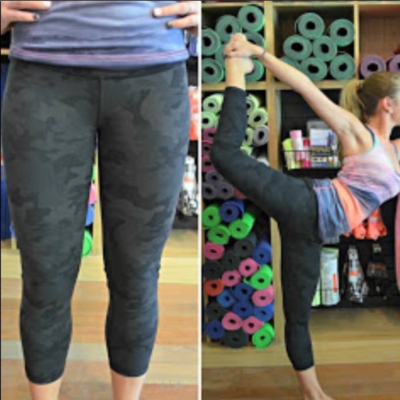 lululemon athletica Pants - Hi Rise Soot Savasana Camo Black Wunder Under sz 6